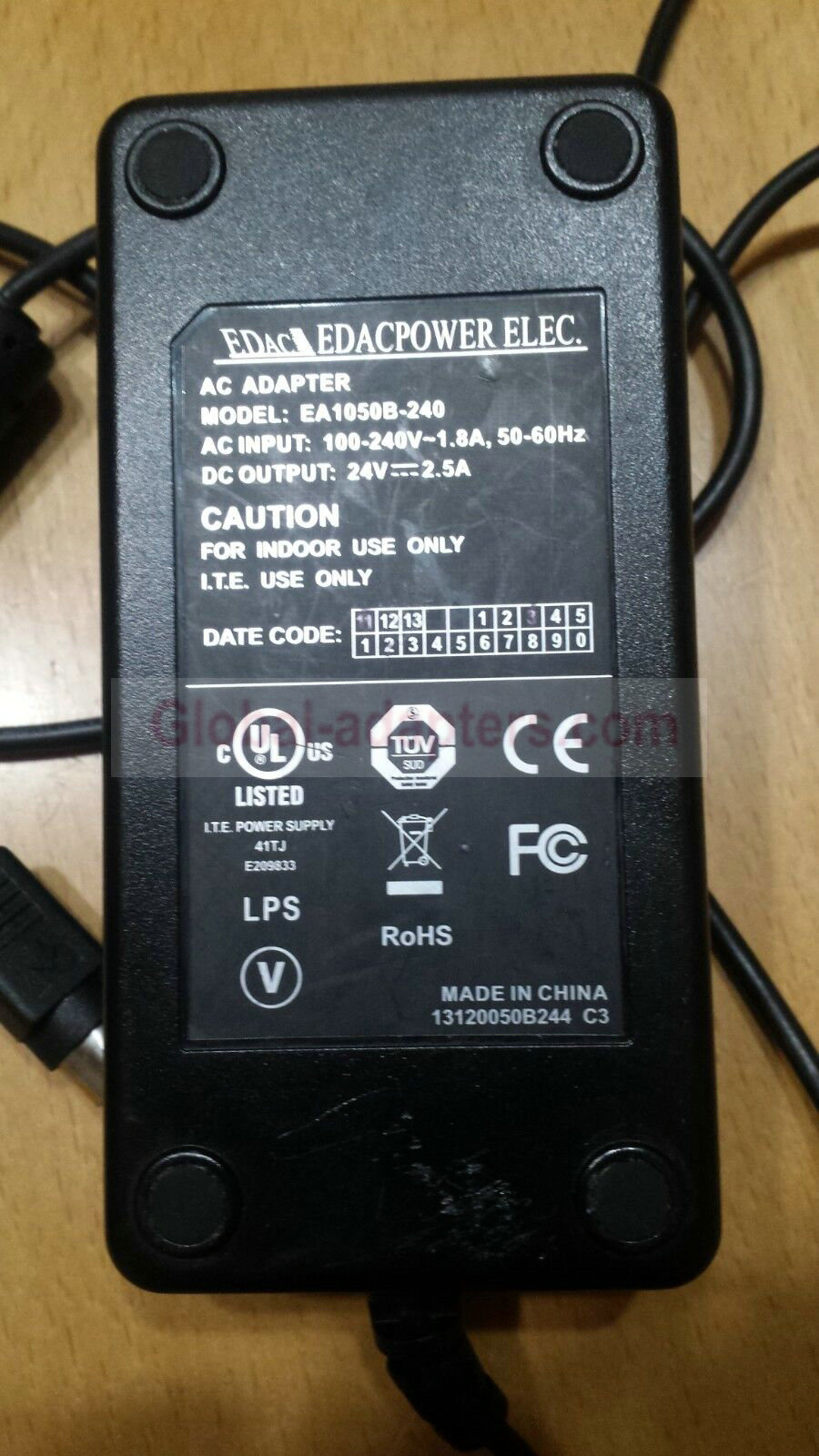 New 24V 2.5A 3PIN EDAC EA1050B-240 Power Supply Ac Adapter